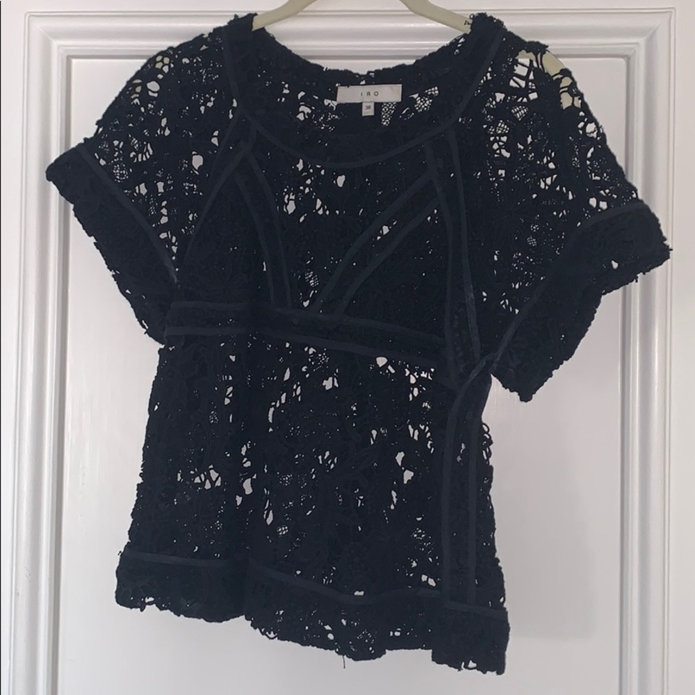 IRO “Filly” Crochet Embroidered Top